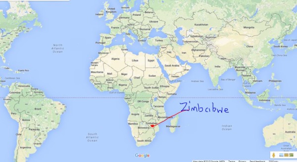 zimbabwe on map