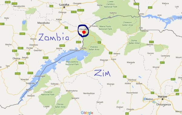 map of chirundu zambia and zimbabwe